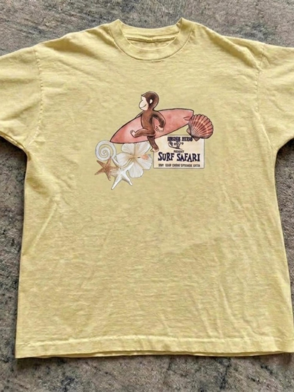 Curious George Surf Safari Beach Sea Shell Starfish Flower T-Shirt